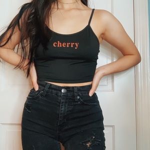 ZAFUL cherry cropped tank top 🦋